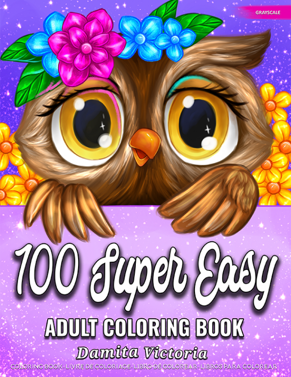 100 Super Easy Coloring Book by Damita Victoria