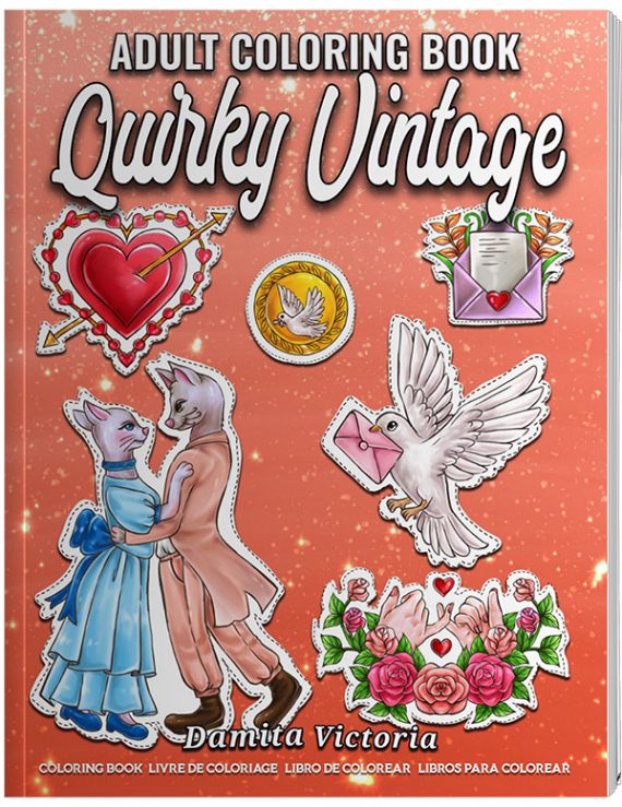 Quirky Vintage Coloring Book by Damita Victoria