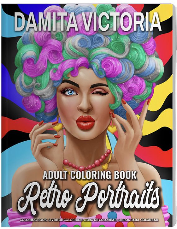 Retro Portraits Coloring Book by Damita Victoria