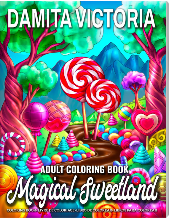 Magical Sweetland Adult Coloring Book by Damita Victoria